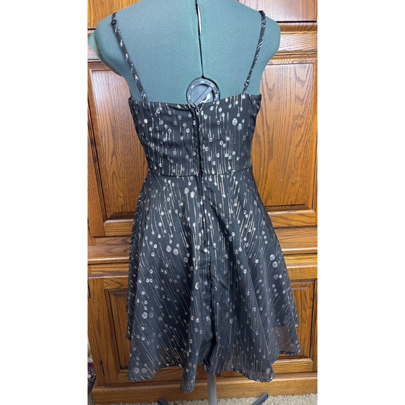 Trixxi Juniors Sz 3 Black and Silver Fit & Flare Dress Party Dance - Picture 3 of 14
